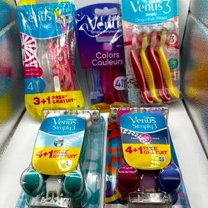 5 Venus Simply 3 Disposable Razors - Multi-Color Pack
